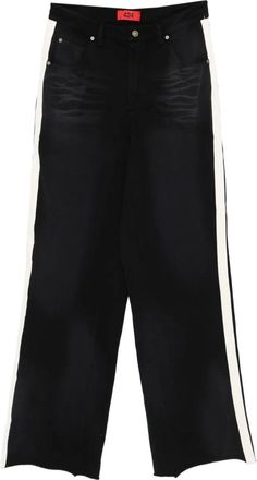 424 Broek met streepdetail - Zwart