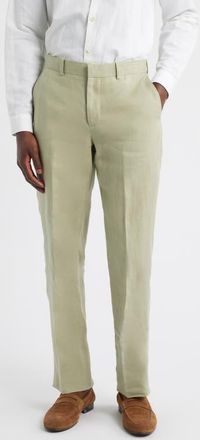 Nordstrom Henrik Trim Fit Italian Linen Suit Separate Pants in Green Seagrass at Nordstrom, Size 40