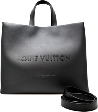 Louis Vuitton Black Leather Tote Bag (Pre-Owned)