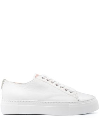 AGL Mollie silver toe sneakers - women - Rubber/Calf Leather/Lamb Skin/Calf Leather - 38.5 - White