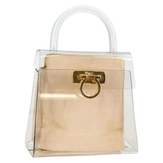 Ferragamo Pre-owned Hand Bag - Dames - Vintage Handtas - Beige - ONE Size - Vintage