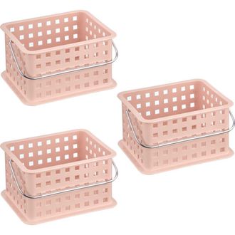 iDesign Small Stackable Shower Basket - Set of 3 - Clear/Frost - Made in USA in Blush at Nordstrom