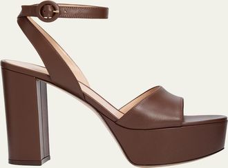 Gianvito Rossi 70mm Nappa Leather Platform Sandals