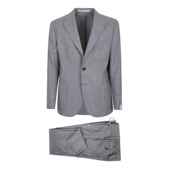 Eleventy Single Breasted Suits, male, Gray, Size: M Luxurious Grey Blazer Aw25