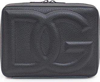 Dolce & Gabbana Schoudertas Crossbody Tracolla Stijl - Heren - Clutches - Grijs - ONE Size - Leer - Tassen
