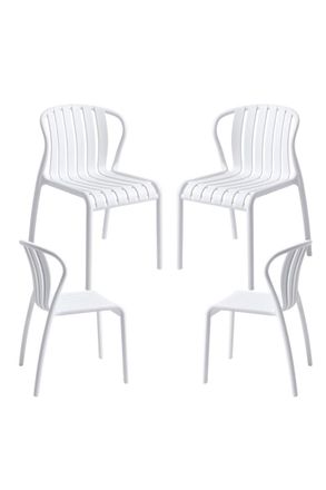 Regalos Miguel Packs Sillas Jard&iacute;n - Pack 4 Sillas Vacky - Blanco
