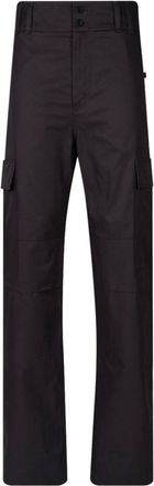 Saint Laurent straight-leg cargo trousers - women - Cotton - 42 - Grey