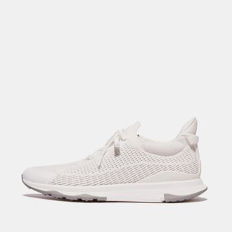 FitFlop Fitflop Mens Fit Flop Vitamin FFX Knit Sports Trainers in White Grey - Size UK 11.5