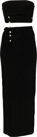 Nissa faux pearl-embellished skirt set - women - Polyester/Spandex/Elastane - 36 - Black