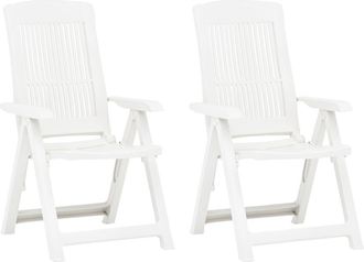 vidaXL Vidaxl - Sillas De Jard&iacute;n Reclinables 2 Unidades Pl&aacute;stico Blanco