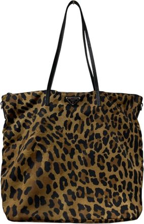 Prada Beige Black Tote Bag (Pre-Owned)
