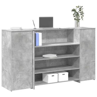 Berkfield Home Reception Desk Concrete Grey 180x50x103.5 cm Engineered Wood