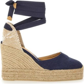 Castaner Navy Blue Wrap-strap Wedges