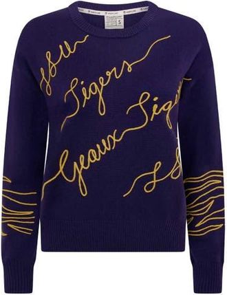 KADYLUXE Womens Purple LSU Tigers Love Note Embroidered Sweater at Nordstrom, Size X-Large