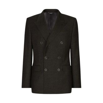 Dolce & Gabbana Jassen, Heren, Grijs, L, Wol, Klassieke Wollen Blazer Jas