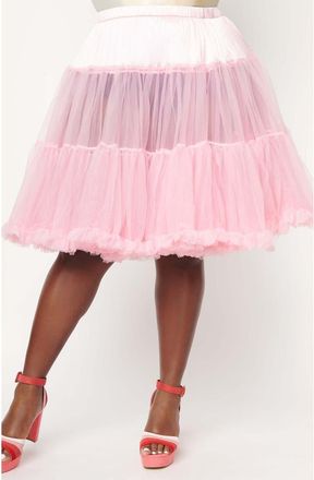 Unique Vintage Plus Size Ruffled Petticoat Crinoline in Light Pink at Nordstrom