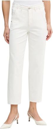Oui Broeken, Dames, Wit, S, Katoen, Relaxed High-Waist Jeans
