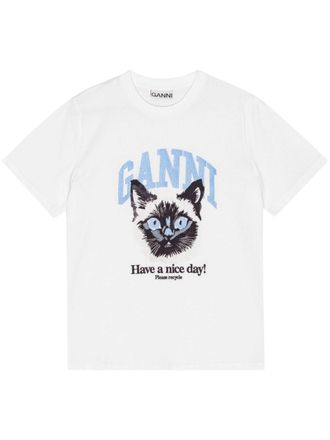 Ganni T-shirt met grafische print - Wit