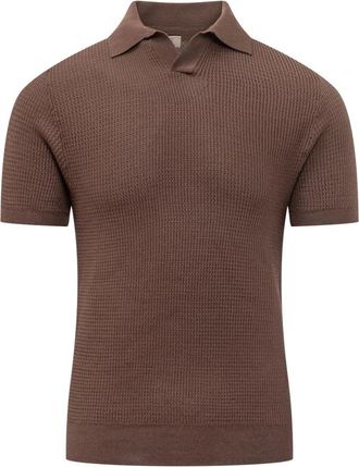 Rakk&igrave; Polo Tokyo Scollo V - Heren - Polos - Bruin - M - Katoen - Tops