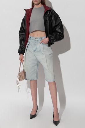 Balenciaga Short Oversized Top, Womens, Grey