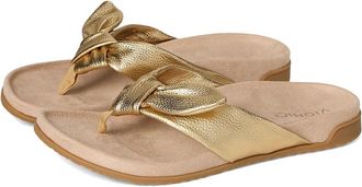 Vionic Eva Womens Sandals Gold Metallic Leather : 7.5 M