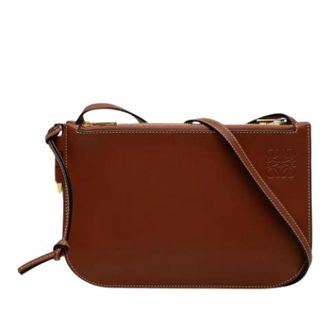 Loewe Pre-owned Crossbody Bag - Dames - Pre-owned - Bruin - Maat: ONE Size Leer