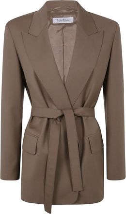 Max Mara Stijlvolle Talento Riemjas - Dames - Blazers - Bruin - S - Jassen