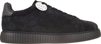 Hogan Brown H-Stripes Suede Platform Sneakers