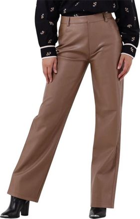 Sofie Schnoor Wijde Pijp Bruine Broek - Dames - Straight fit broeken - Bruin - XS - Broeken