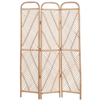 Beliani Beliani - Biombo 3 Paneles De Rat&aacute;n Beige Natural 106 X 180 Cm Separador Ambientes Cosenza