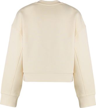 Moncler Womens Cotton Sweatshirt Beige Sweatshirts Sweater