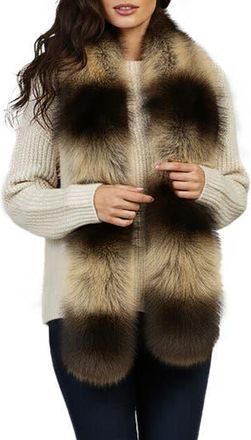 Saachi Faux Fur Scarf in Beige at Nordstrom Rack
