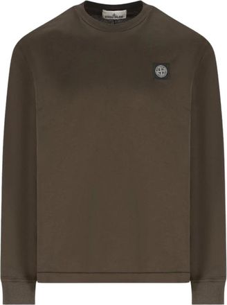 Stone Island Compass-badge Katoenen T-shirt - Heren - Sweatshirts - Groen - M - Katoen - Hoodies & sweatvesten