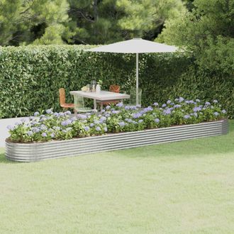 vidaXL Jardinera Arriate Acero Galvanizado Plata 544x100x36 Cm Vidaxl