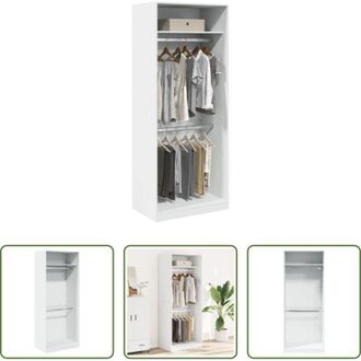 vidaXL Armadio bianco - Armadio Bianco 80x50x200 cm in Legno Multistrato