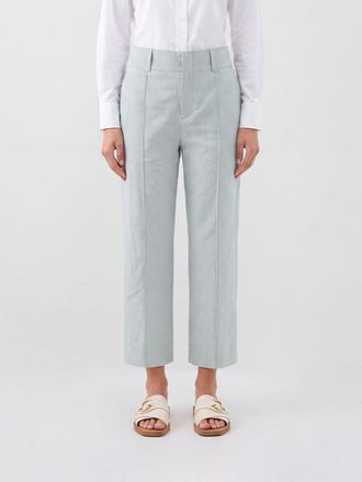 Chlo&eacute; Pantaloni cropped in lino e cotone