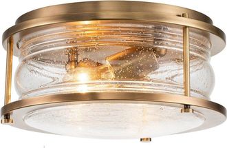 Netlighting Kichler Ashland Bay Bathroom Ceiling Light Natural Brass IP44