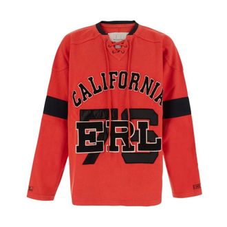 ERL Erl, Hombre, Sudaderas, Rojo, Talla: M