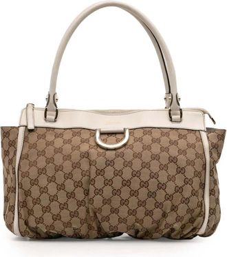 Gucci Pre-owned Tote Bags, female, Brown, Size: ONE SIZE Pre-owned Patterned Satchel Bag