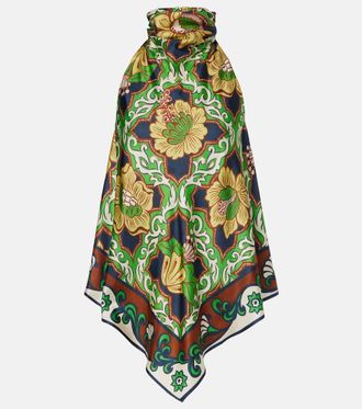 Alemais Al&eacute;mais Liana printed silk satin top