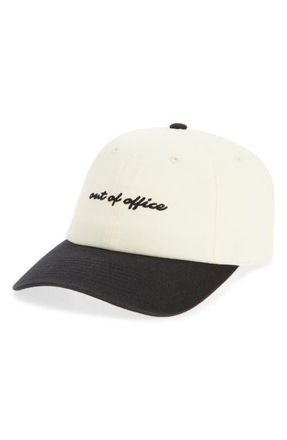 American Needle Out of Office Embroidered Baseball Cap in Ivory /Black at Nordstrom