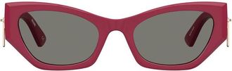 Moschino Zip-Detail Cat-Eye Sunglasses - Red