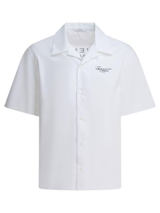 Givenchy Cotton Short-Sleeved Shirt Shirts Bianco-Uomo