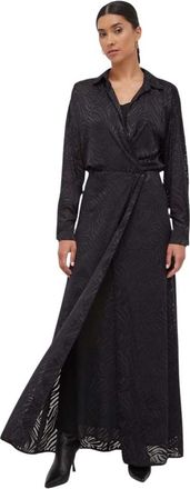 Pinko Stringa Dress - Dames - Wikkelkleedje - Zwart - XS - Leer - Kleedjes