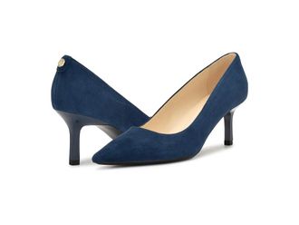 Nine West Kuna9X9 High Womens Heels Navy 400 : 7 M, Rubber/Suede