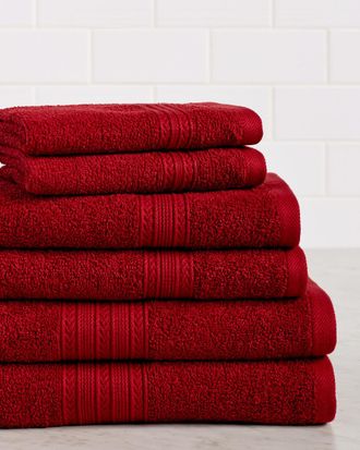 Superior Eco-Friendly 6Pc Solid Absorbent Cotton Towel Set