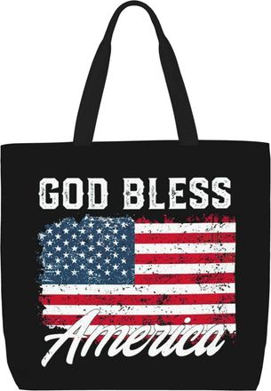 Generic Women Handbag God Bless America Women Tote Bag Lightweight Girls Beach Travel Bags, For Birthday, Holiday, Daily, Wedding, School
