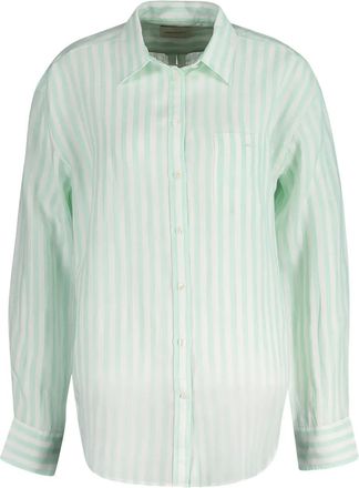 GANT long-sleeve striped shirt - women - Linen/Flax - 38 - White