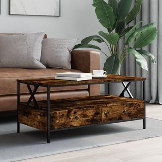 vidaXL Mesa De Centro Madera De Ingenier&iacute;a Roble Ahumado 100x51x45 Cm Vidaxl