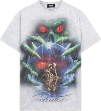 GCDS Crop T-shirt - Heren - T-shirts - Veelkleurig - S - Katoen - Tops